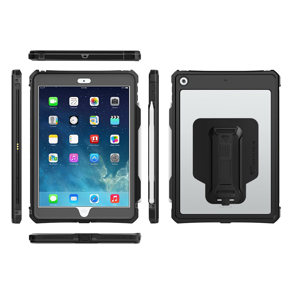 iPad 10.2 9th Gen (2021) MX Waterproof Case Clear/Black