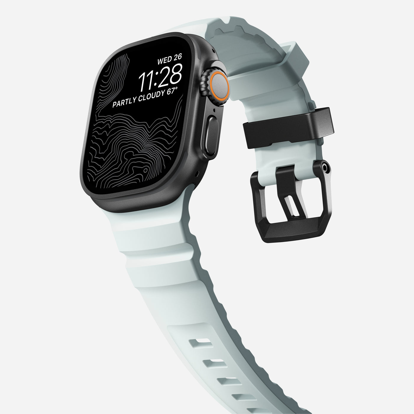 Apple Watch Series 1-3 42mm Rocky Point Band Icy Blue Glow (Black Hardware) - Limited edition