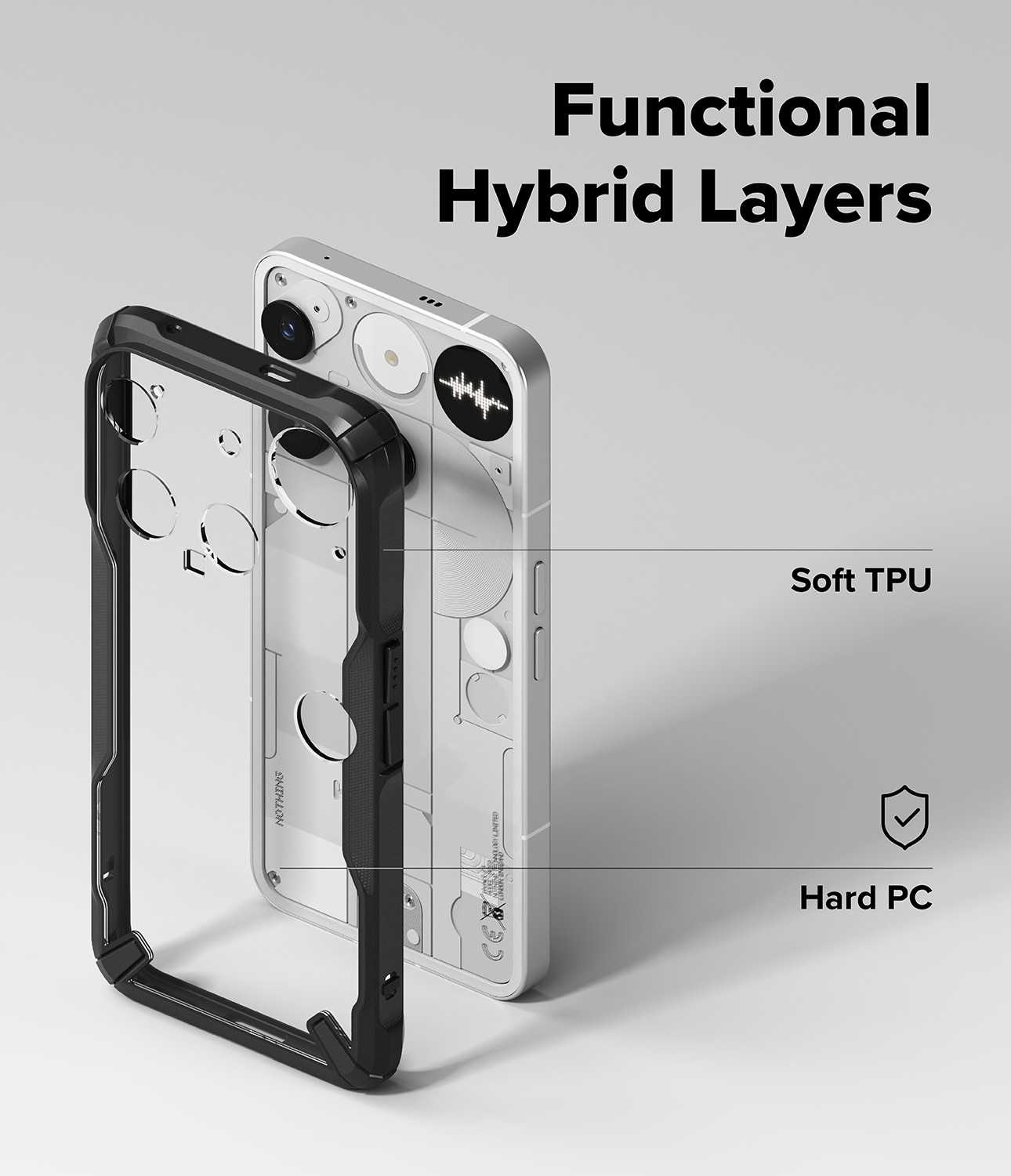 Nothing Phone 3 Fusion X Case Black