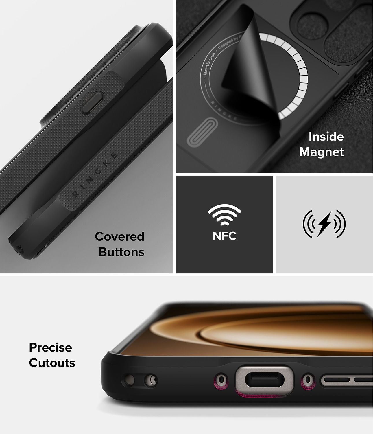  OnePlus 15 Onyx Magnetic Case Black