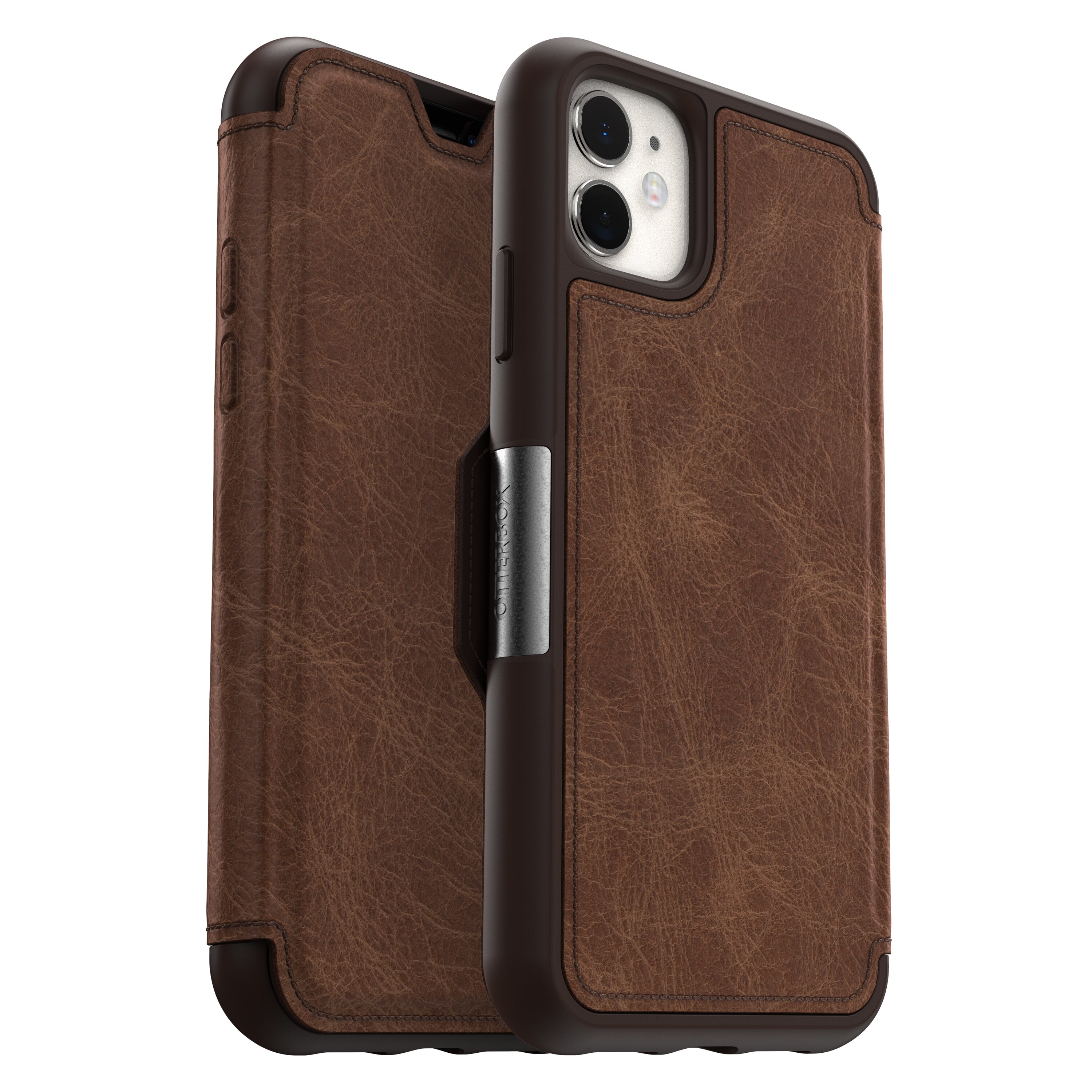 iPhone 11 Strada Wallet Case Brown