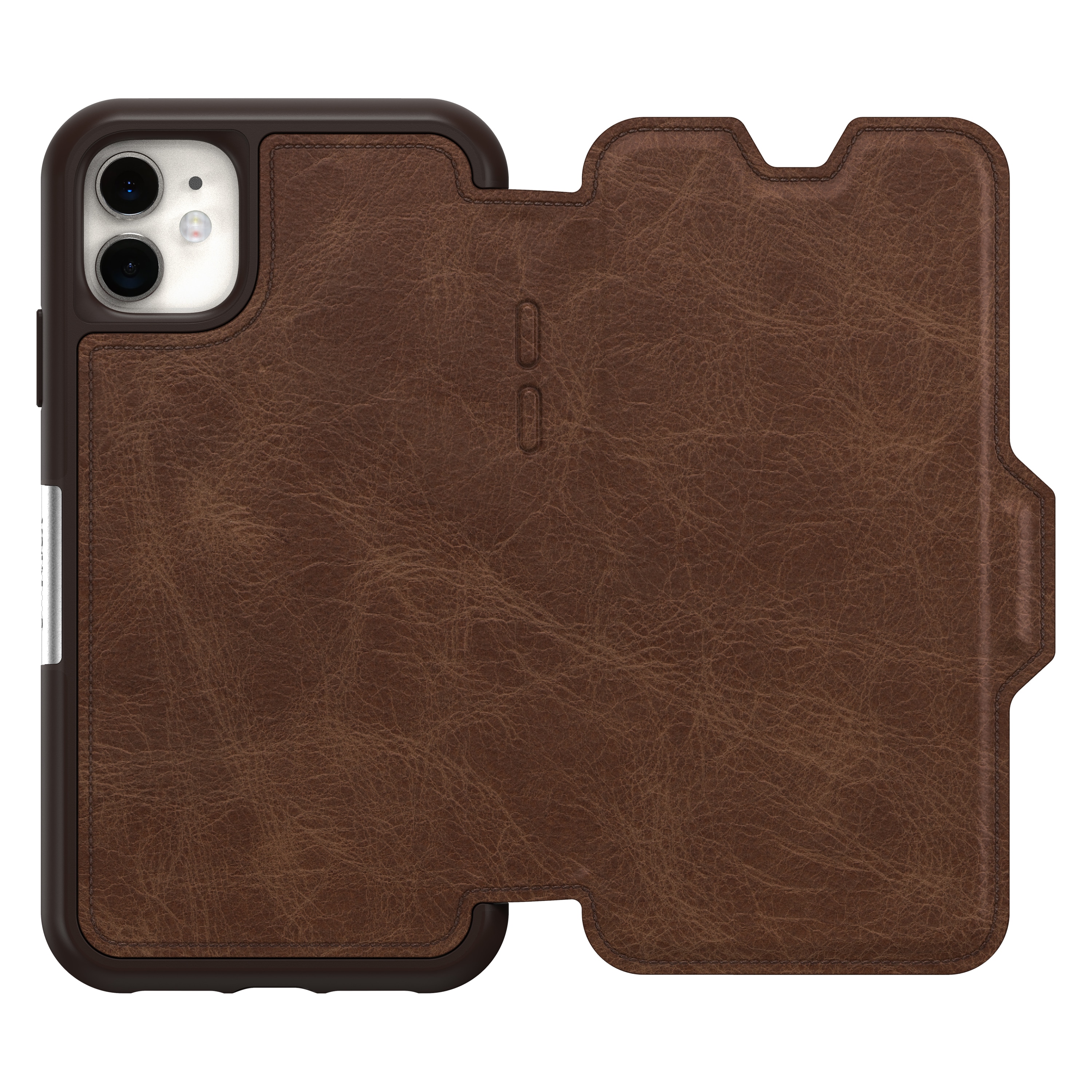 iPhone 11 Strada Wallet Case Brown