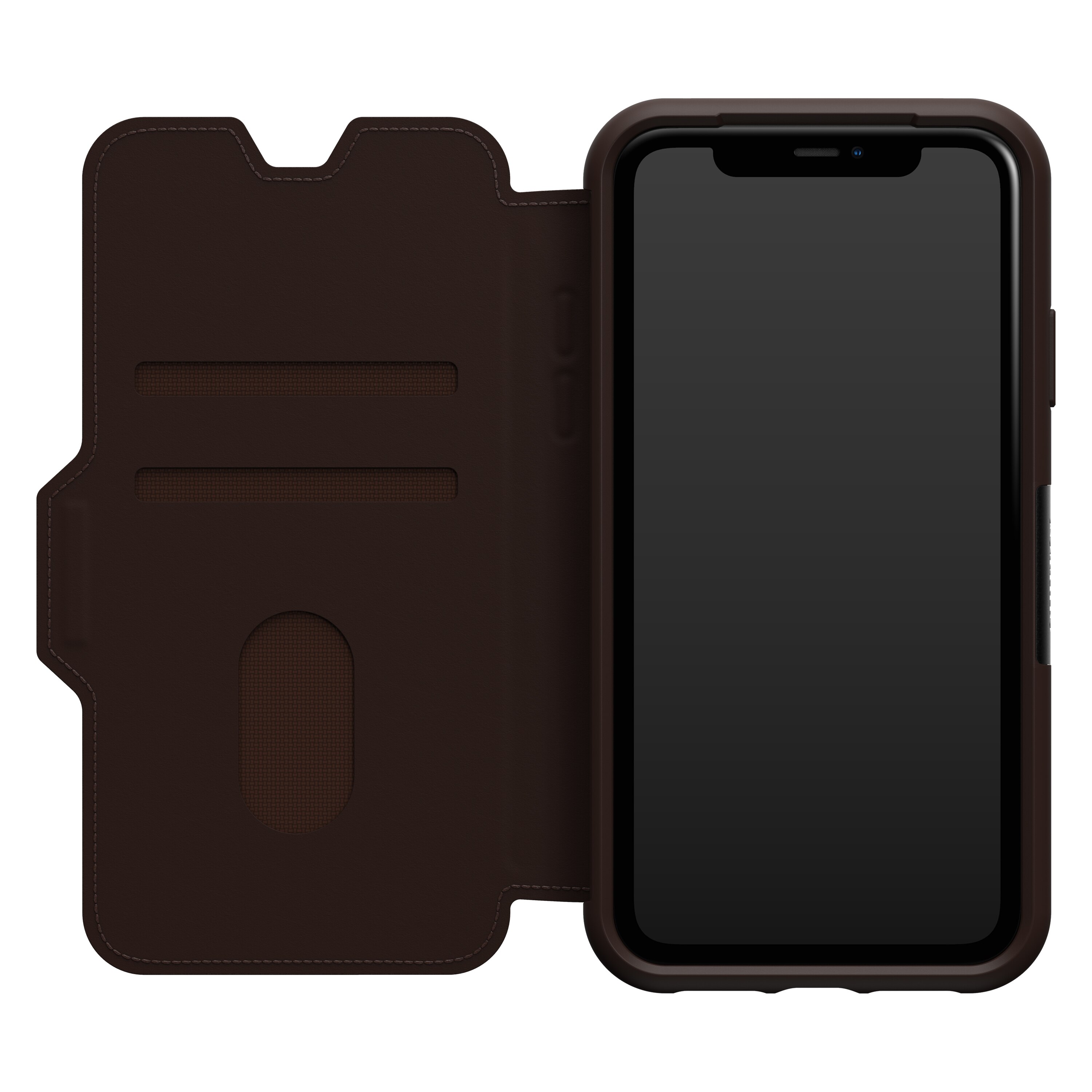 iPhone 11 Strada Wallet Case Brown