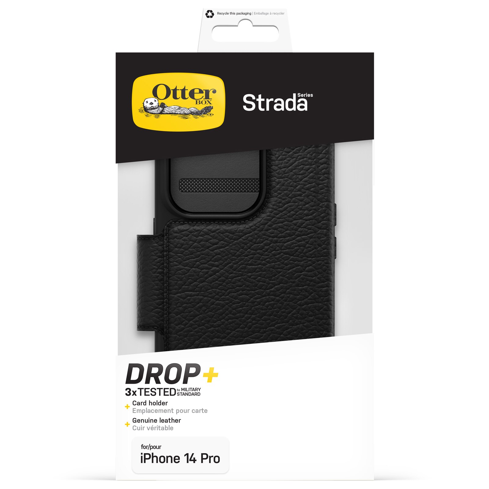 iPhone 14 Pro Strada Wallet Case Black