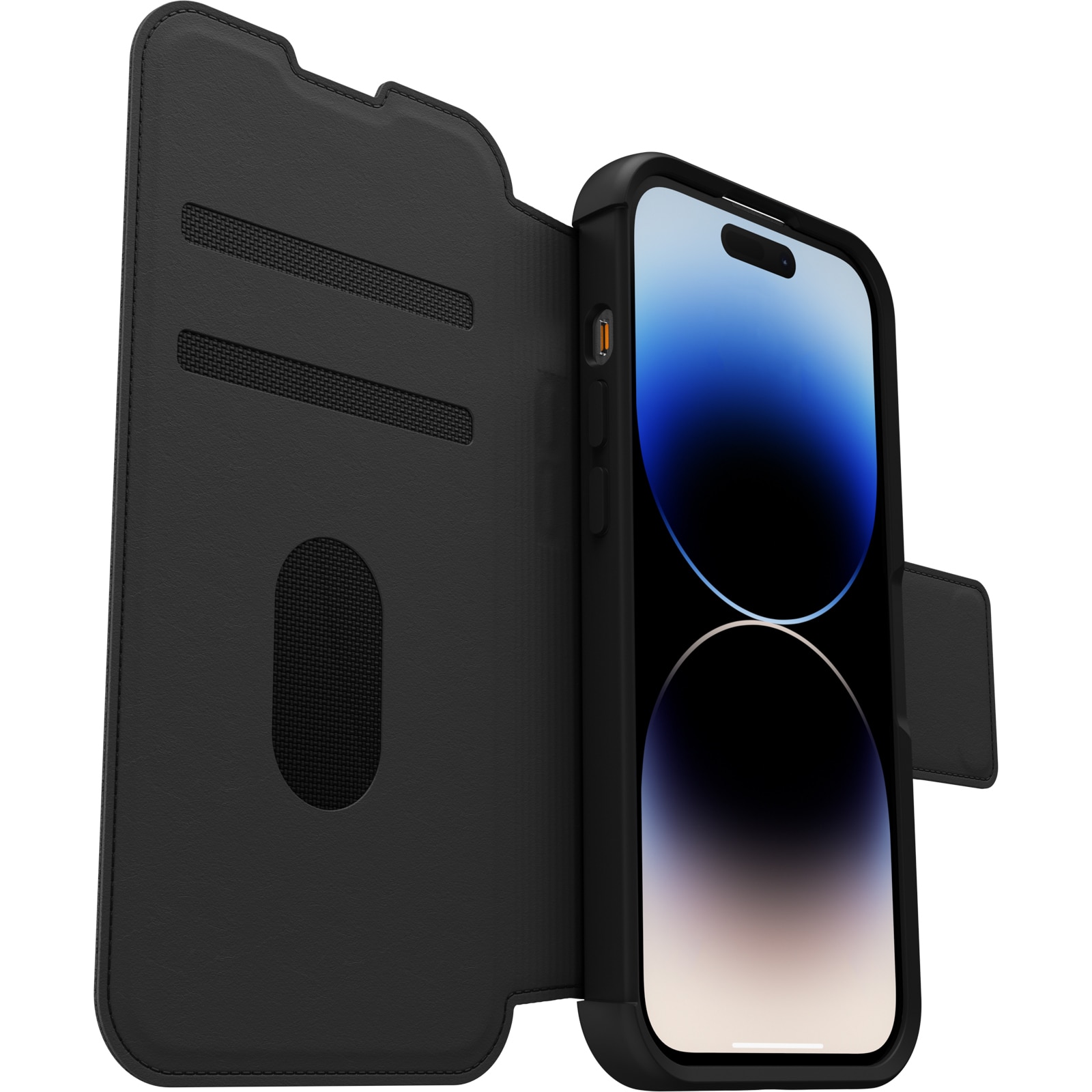iPhone 14 Pro Max Strada Wallet Case Black
