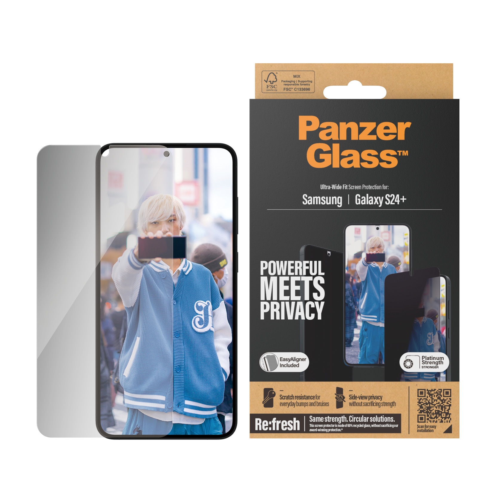 PanzerGlass Samsung Galaxy S24 Privacy Screen Protector (with