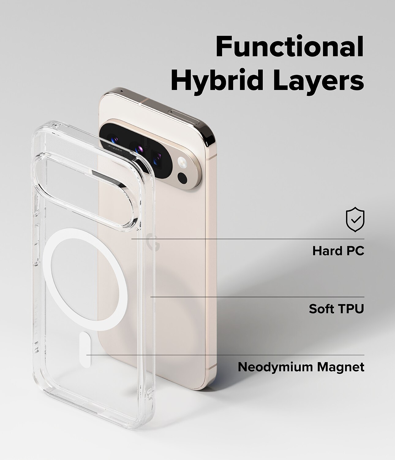 Google Pixel 10 Pro Fusion Magnetic Case Transparent