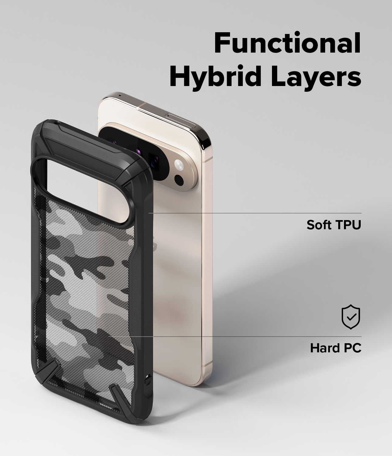 Google Pixel 10 Fusion X Case Camo Black