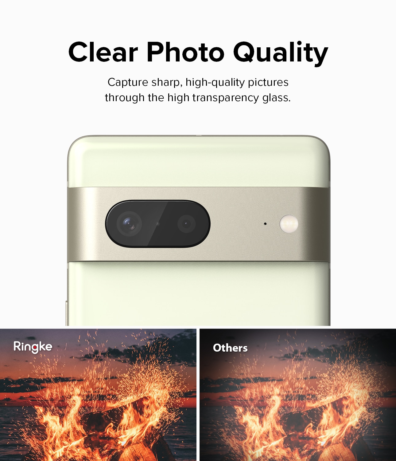 Google Pixel 7 Camera Protector Glass (3-pack) Transparent