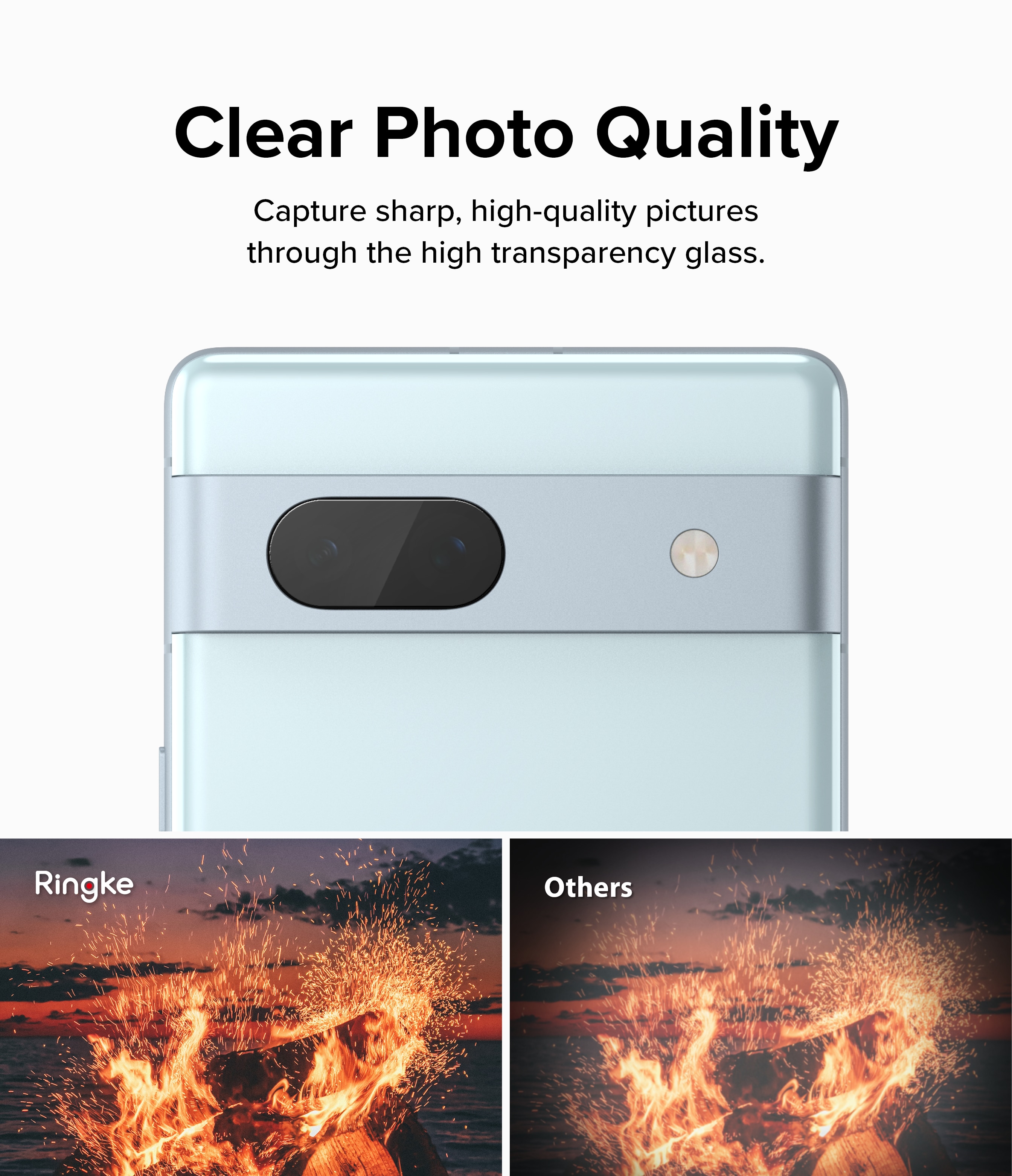 Google Pixel 7a Camera Protector Glass (3-pack) Transparent