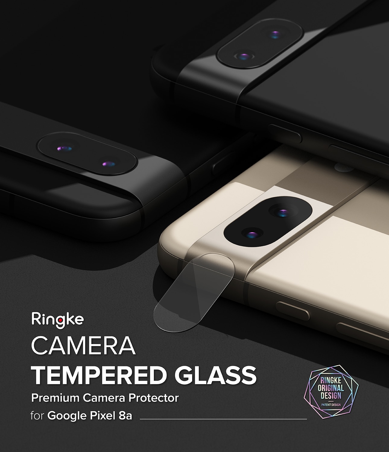 Google Pixel 8a Camera Protector Glass (3-pack) Transparent
