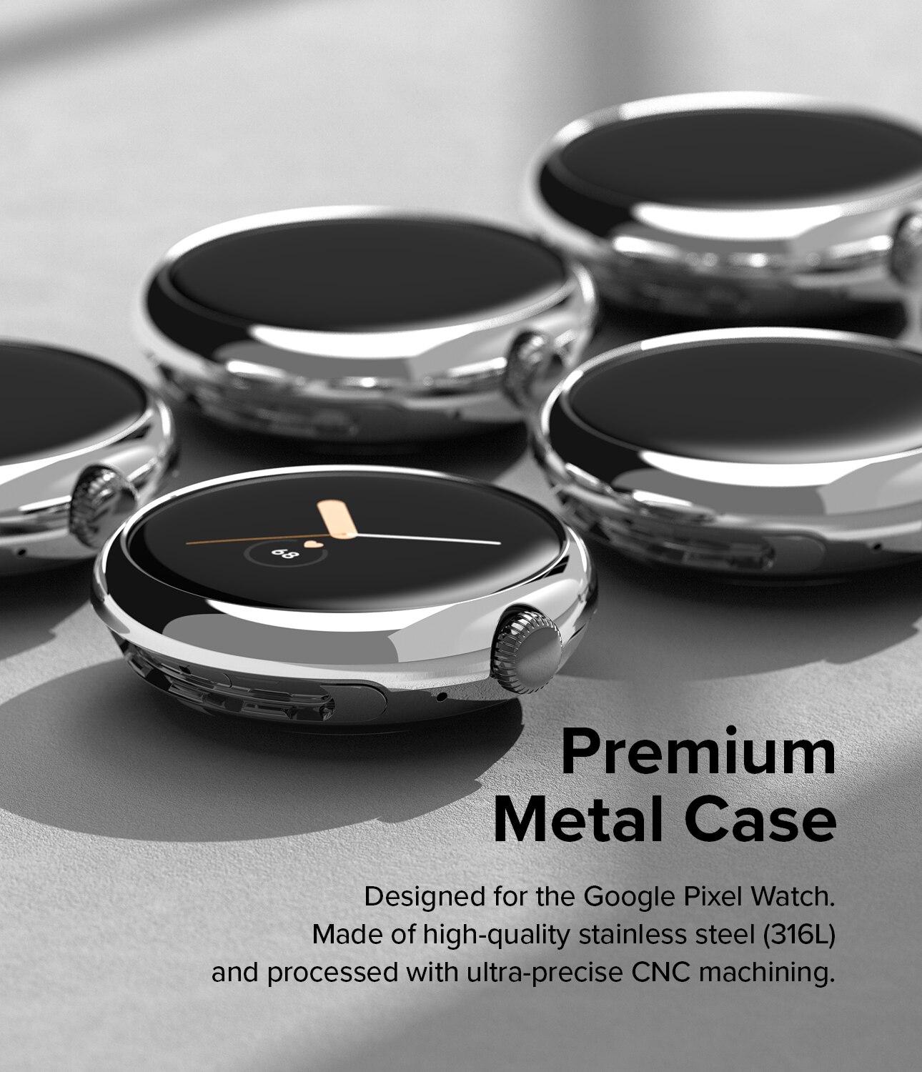 Google Pixel Watch Bezel Styling Silver