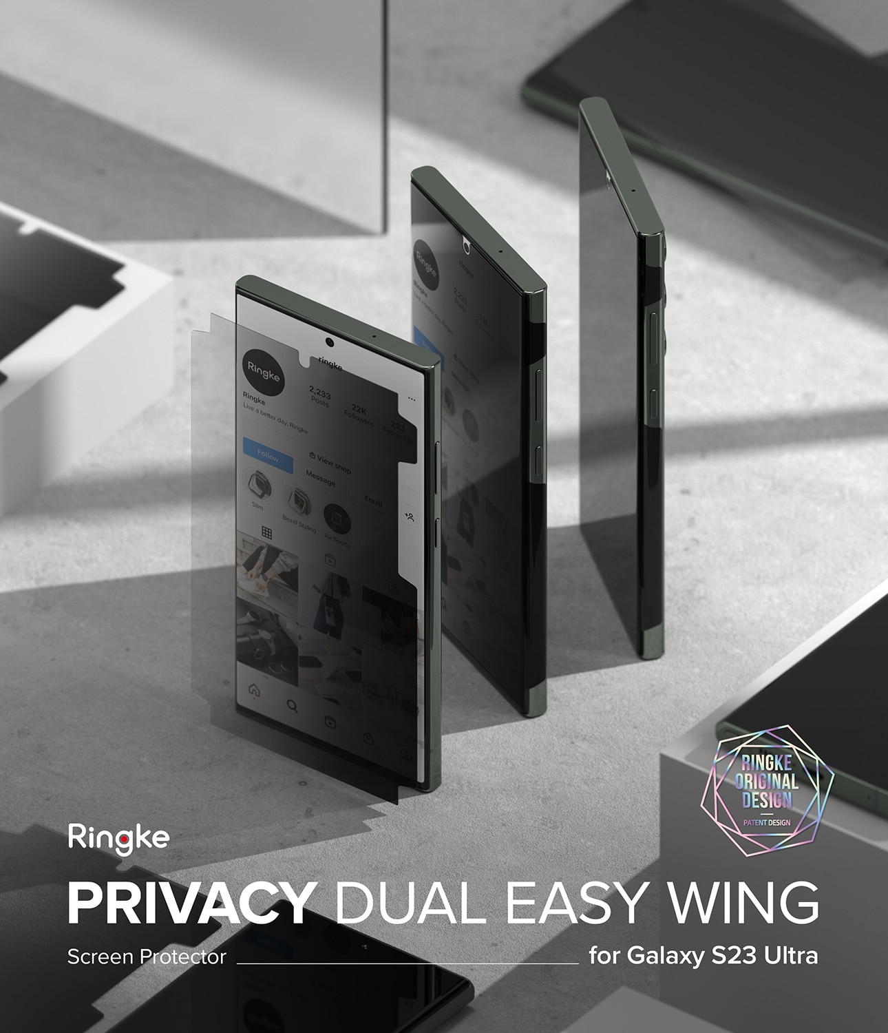 Samsung Galaxy S23 Ultra Privacy Dual Easy Wing Screen Protector