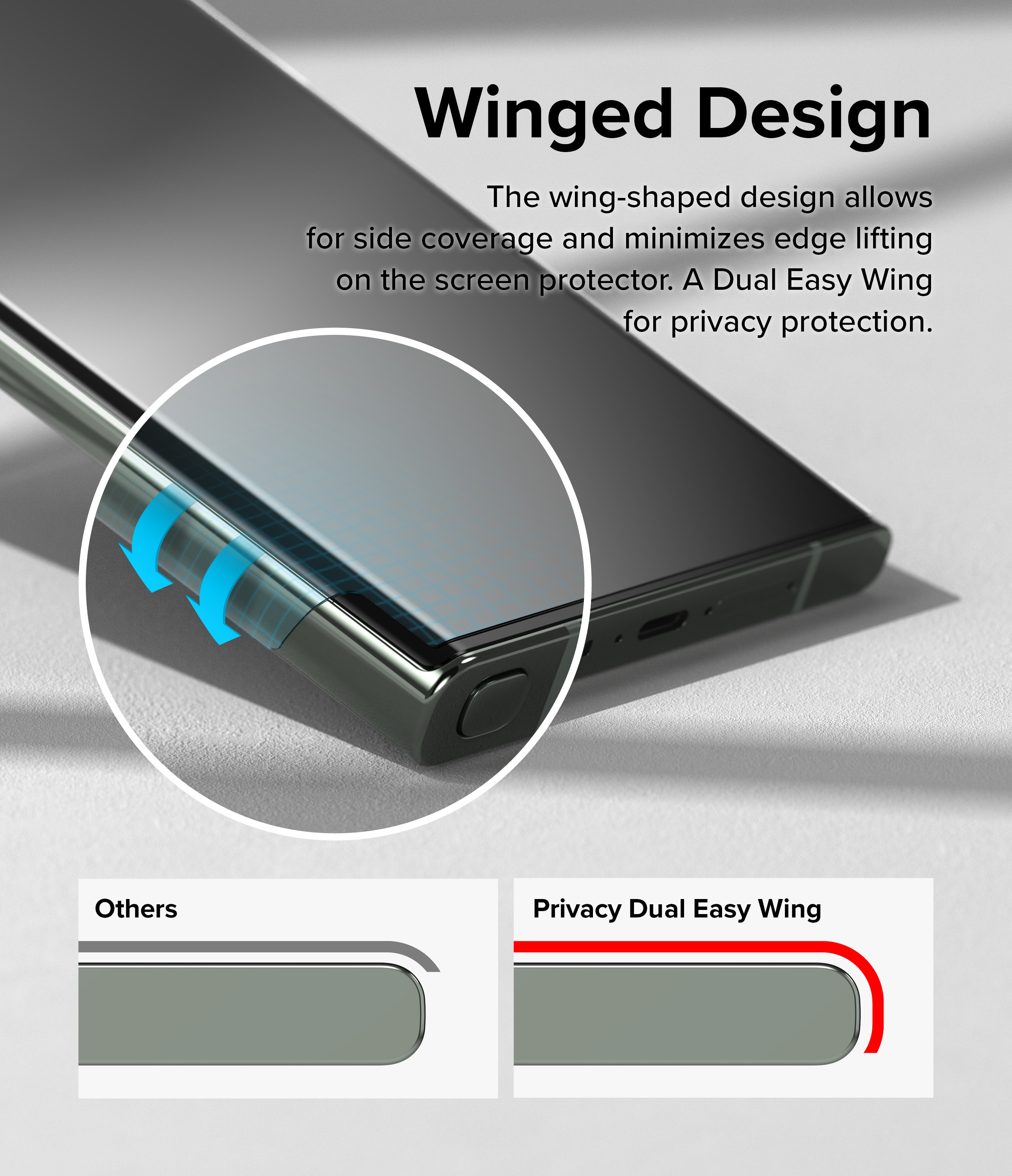 Samsung Galaxy S23 Ultra Privacy Dual Easy Wing Screen Protector