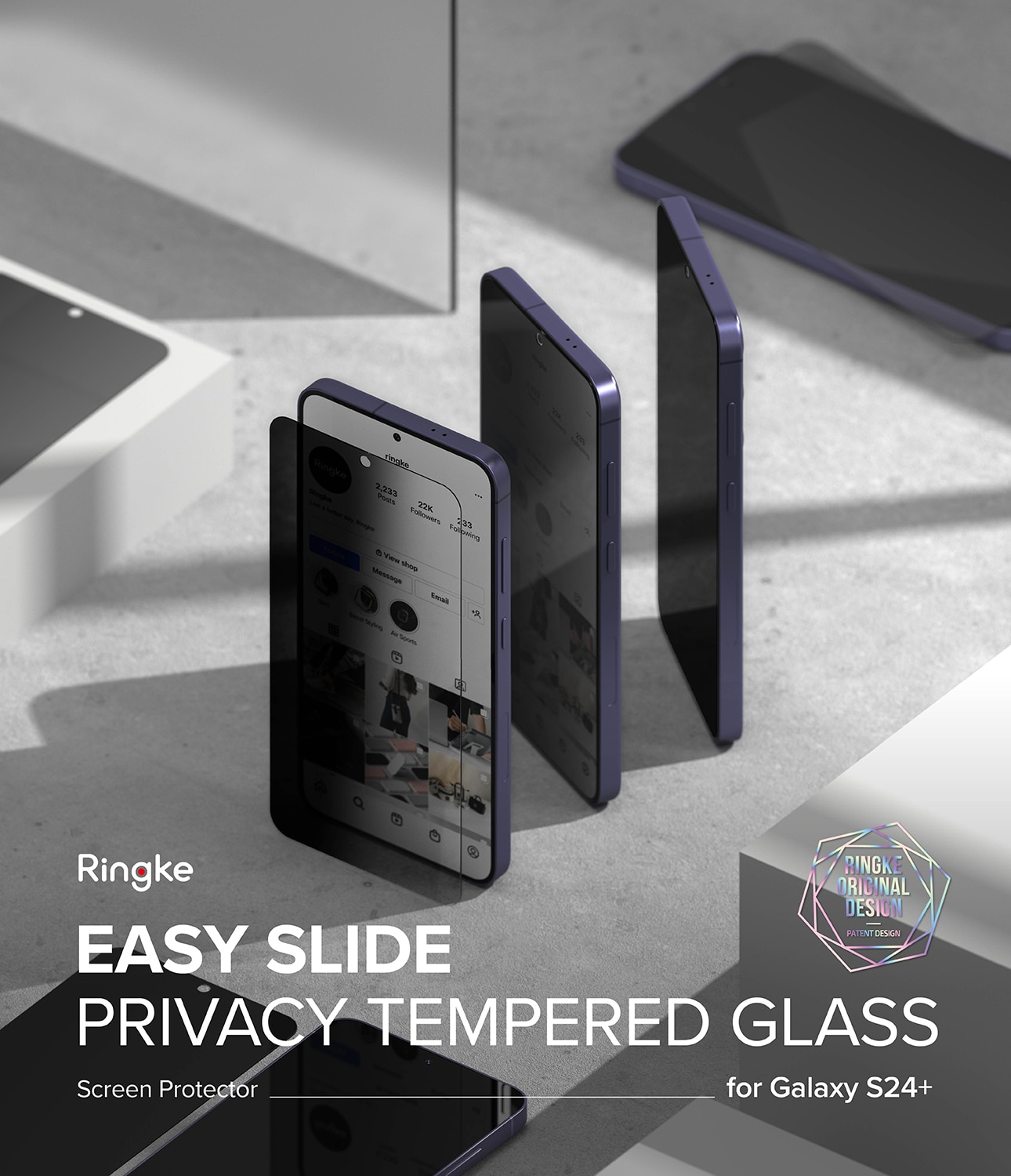 Samsung Galaxy S24 Plus Easy Slide Privacy Glass (2-pack)