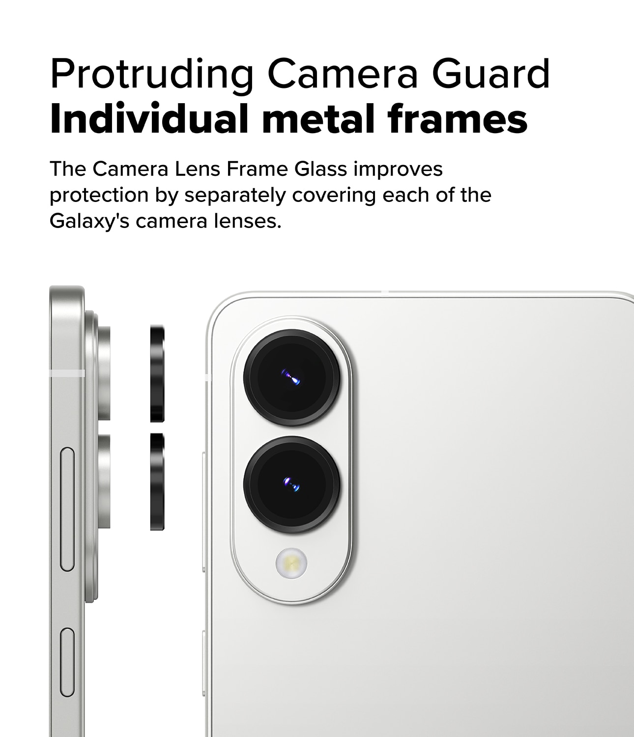 Samsung Galaxy S25 Edge Camera Lens Frame Glass (2-pack) Black