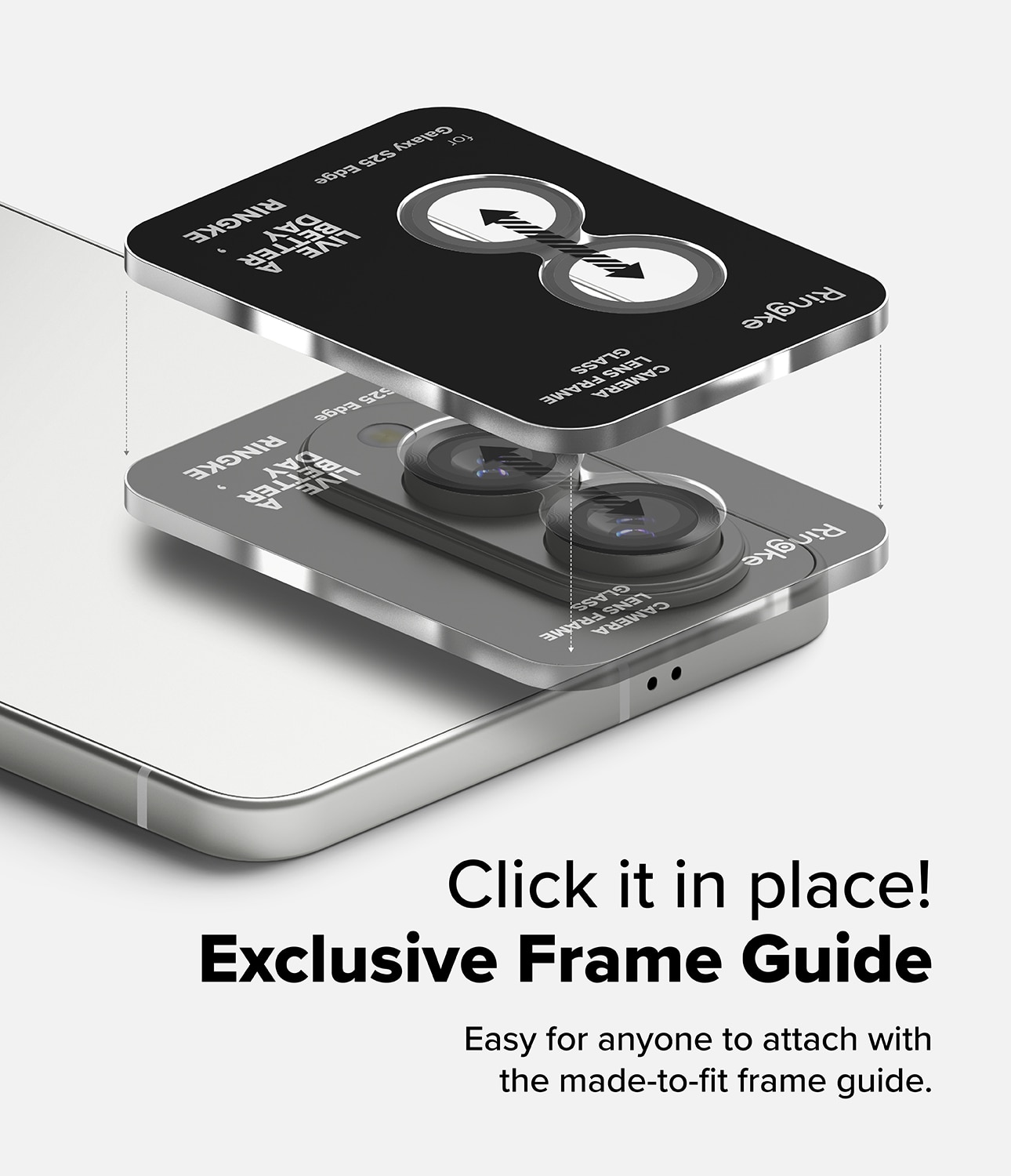 Samsung Galaxy S25 Edge Camera Lens Frame Glass (2-pack) Black