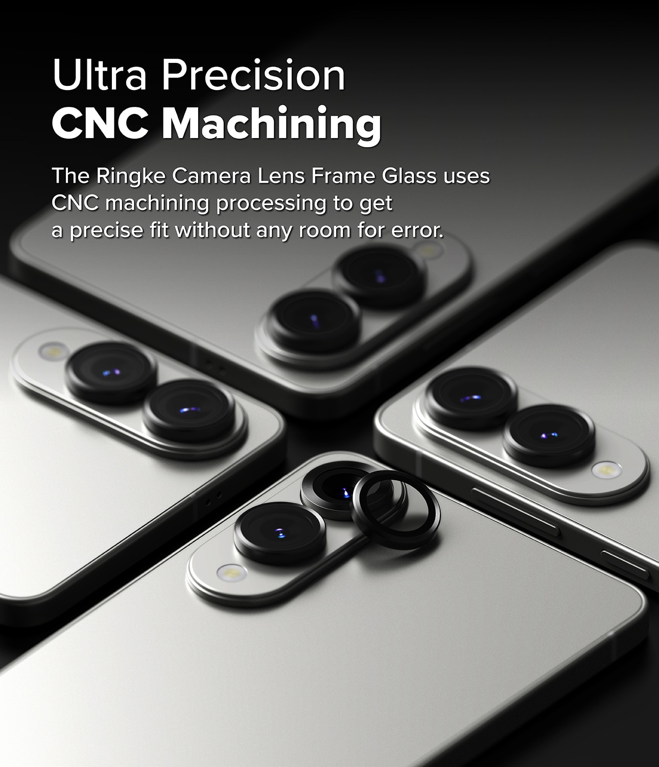 Samsung Galaxy S25 Edge Camera Lens Frame Glass (2-pack) Black