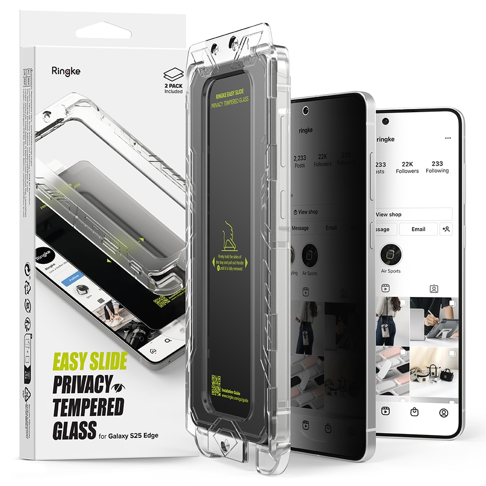 Samsung Galaxy S25 Edge Easy Slide Privacy Glass (2-pack)
