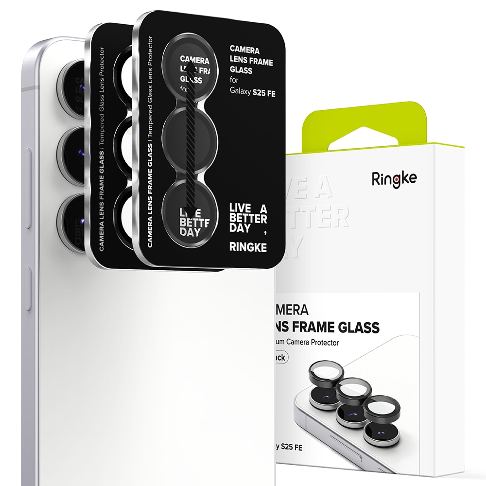 Samsung Galaxy S25 FE Camera Lens Frame Glass (2-pack) Black