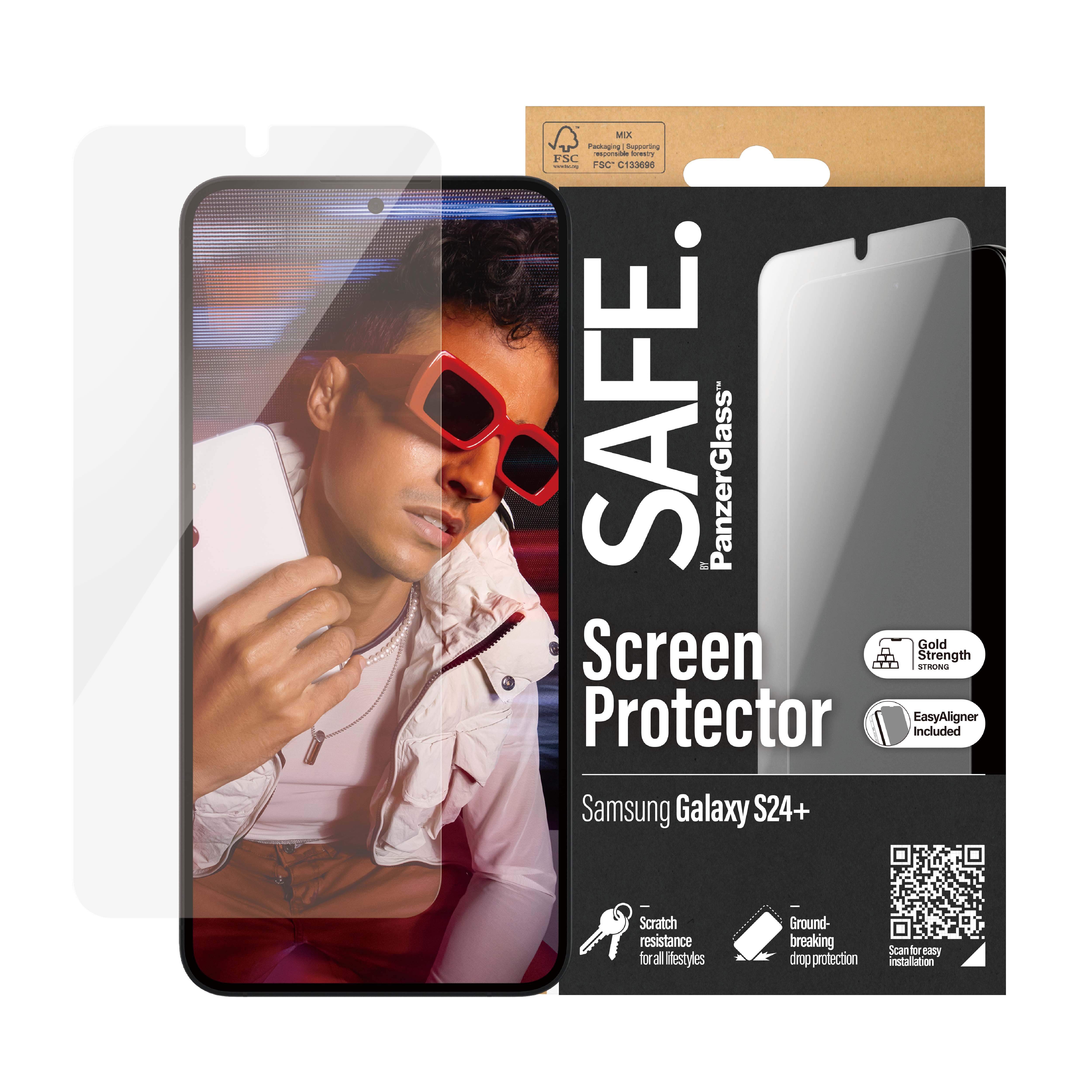 Samsung Galaxy S24 Plus Screen Protector Ultra Wide Fit (with EasyAligner)