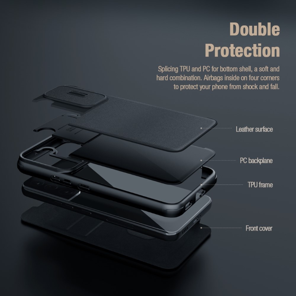 Samsung Galaxy S23 Qin Pro Camshield Cover Black
