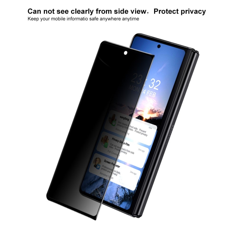 Tempered Glass Full-Cover Privacy Screen Protector Samsung Galaxy Z Fold 4 Black