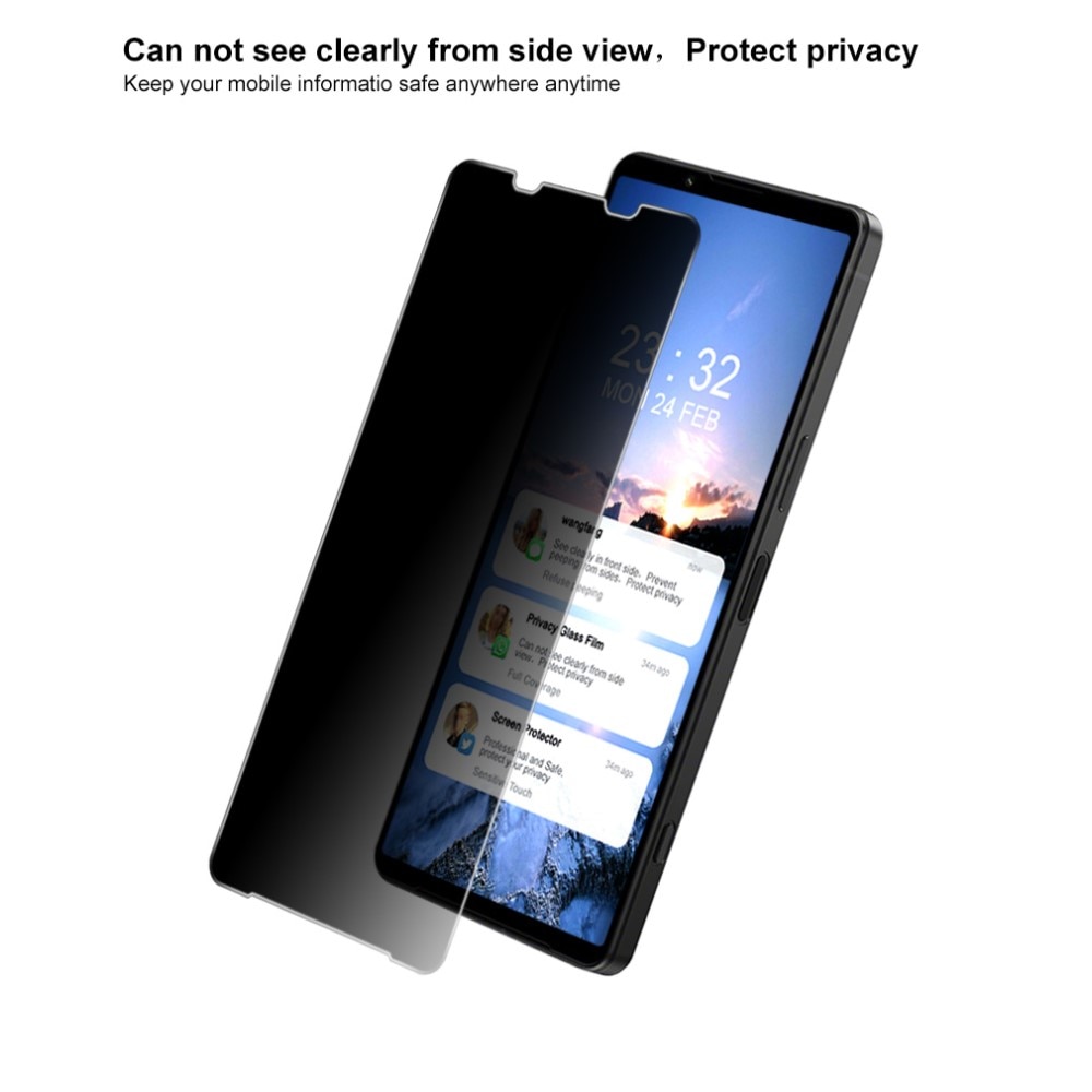 Tempered Glass Full-Cover Privacy Screen Protector Sony Xperia 1 IV Black