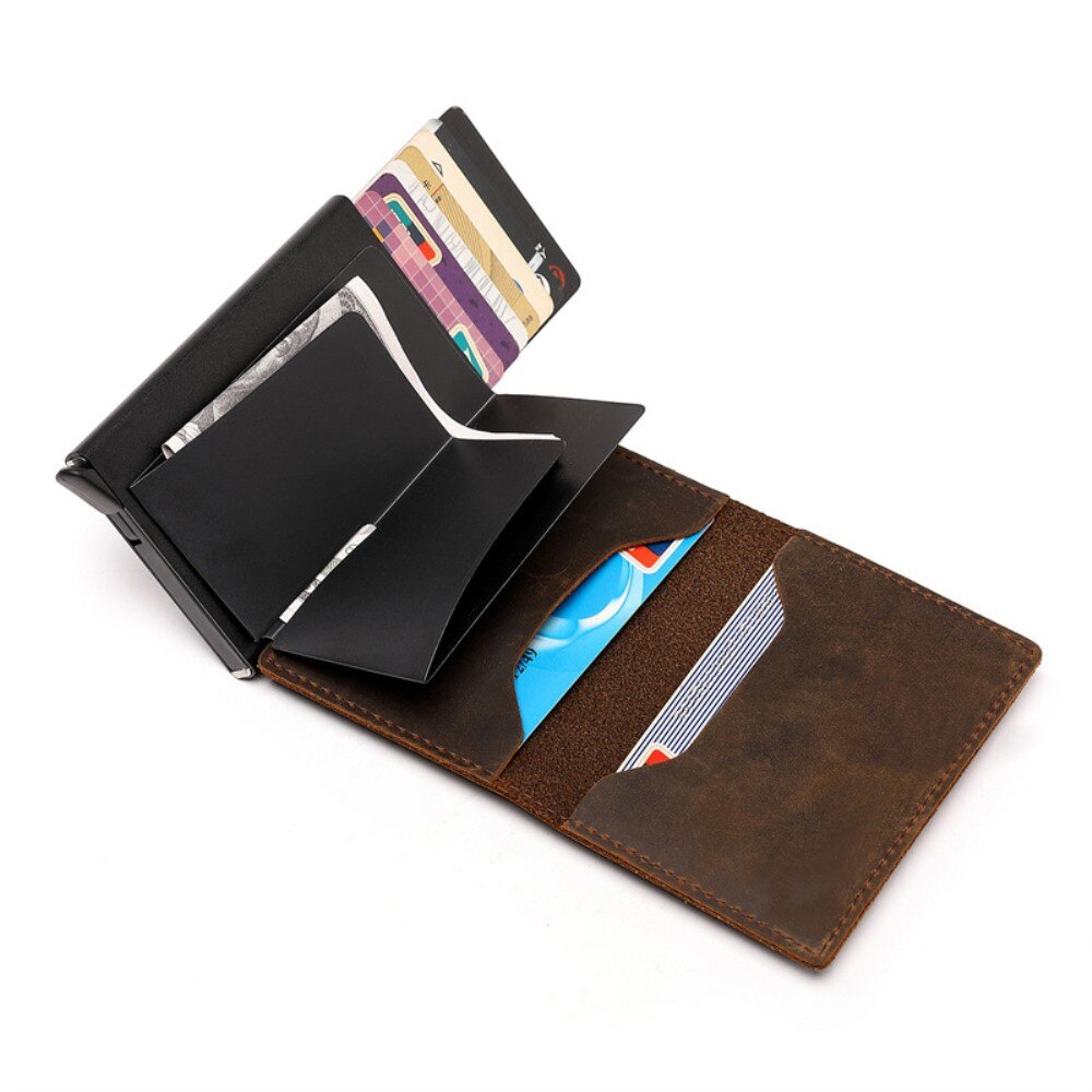 AirTag Leather Cardholder Brown