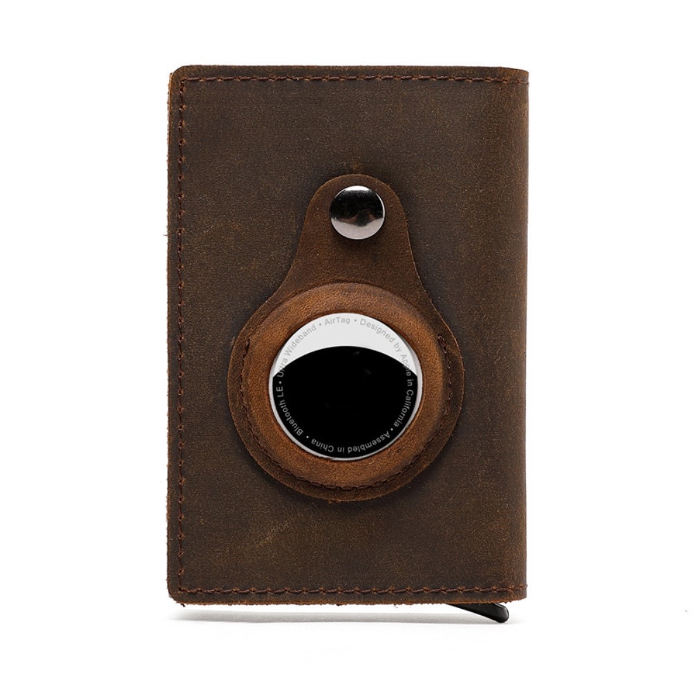 AirTag Leather Cardholder Brown