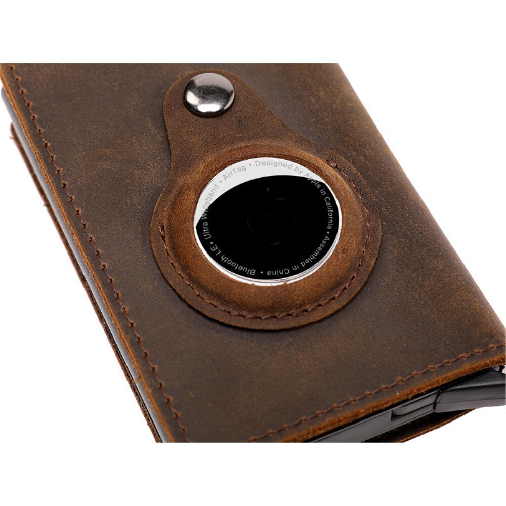 AirTag Leather Cardholder Brown