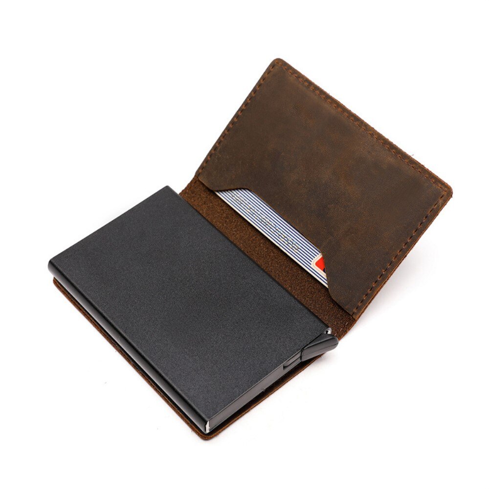 AirTag Leather Cardholder Brown