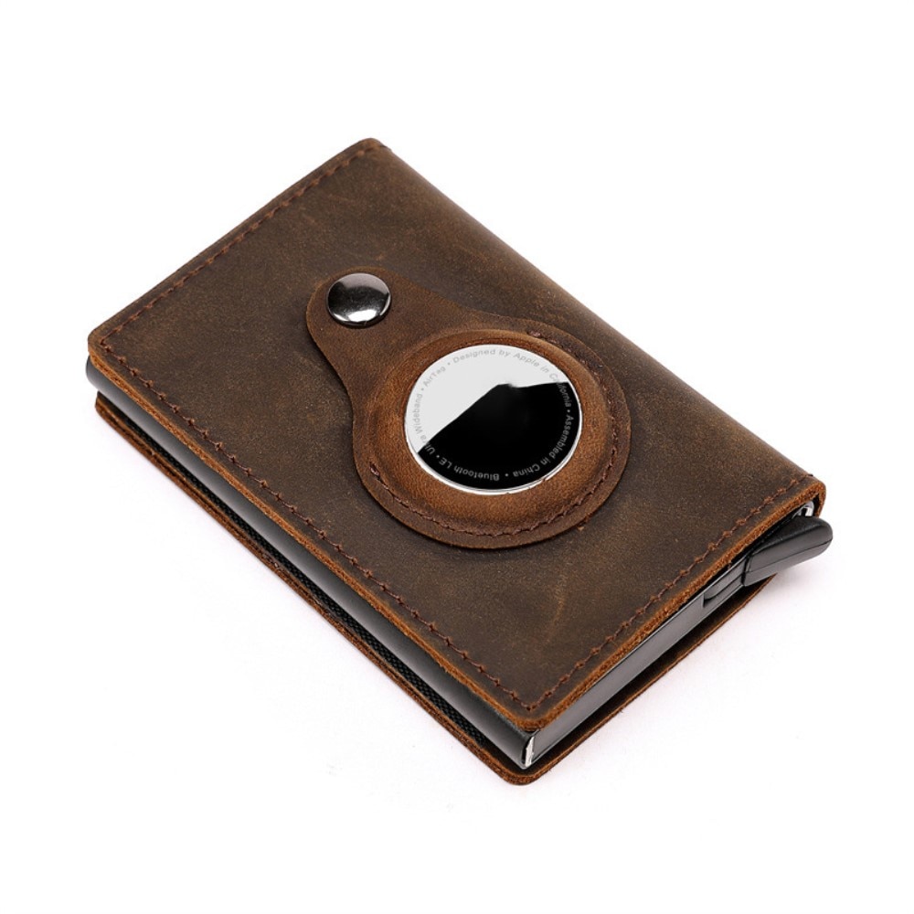 AirTag Leather Cardholder Brown