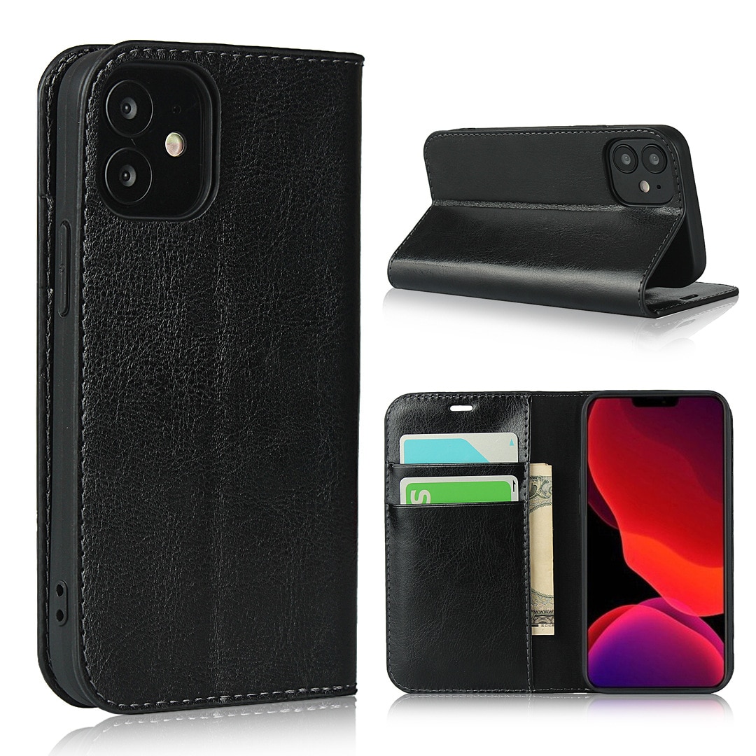 iPhone 11 Genuine Leather Wallet Case Black