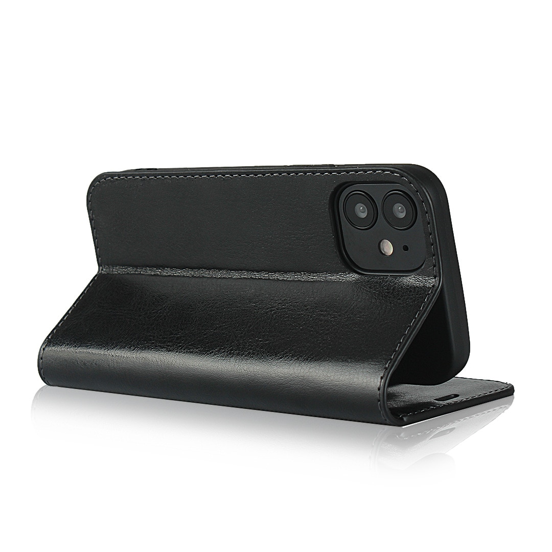 iPhone 11 Genuine Leather Wallet Case Black