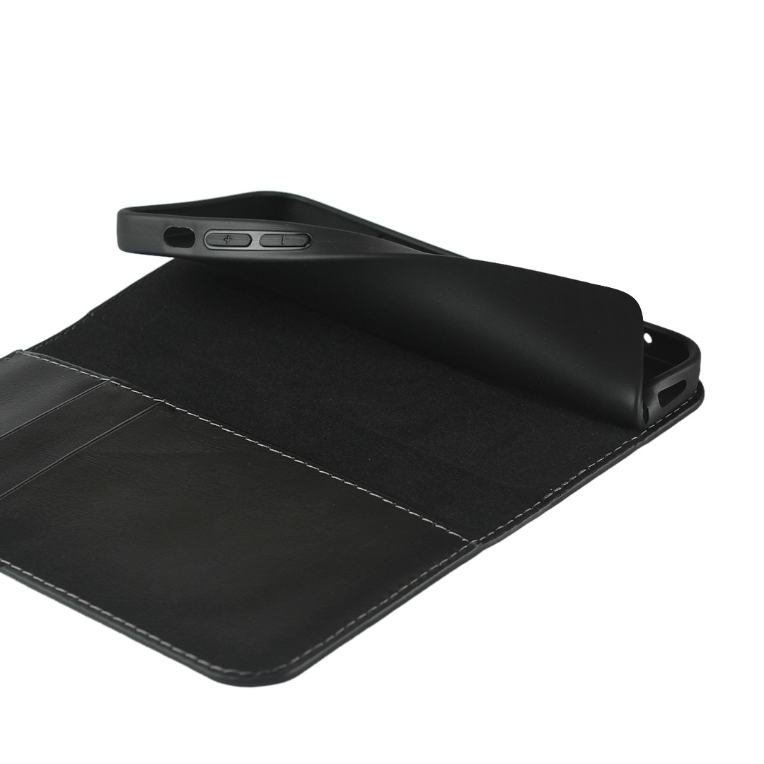 iPhone XR Genuine Leather Wallet Case Black