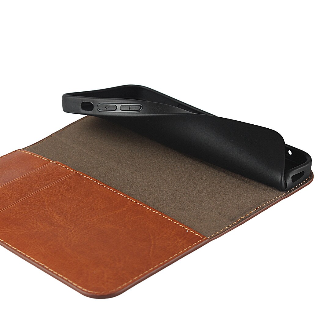 iPhone 11 Genuine Leather Wallet Case Brown