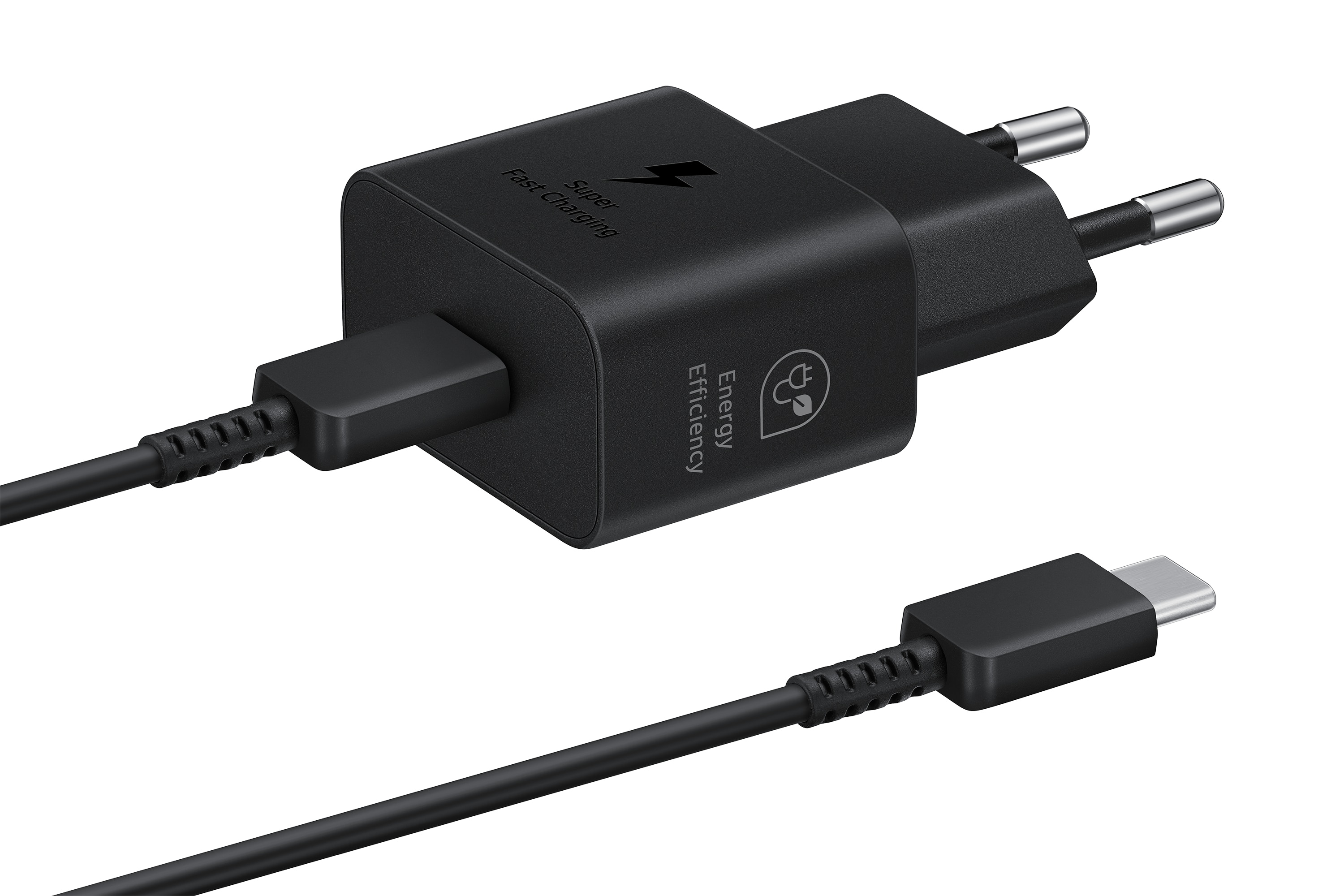 Power Adapter + Cable Fast Charge USB-C PD 25W Black