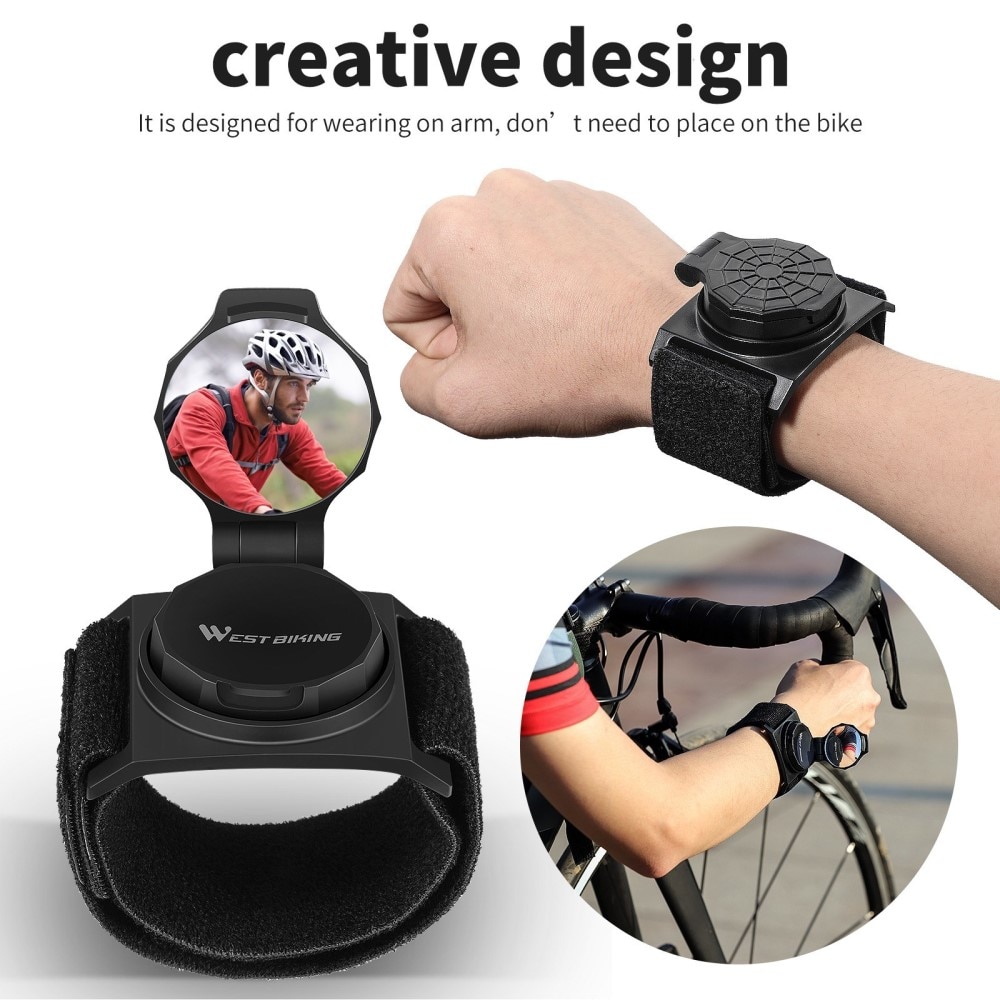 Bike Rearview Mirror Wristband Black