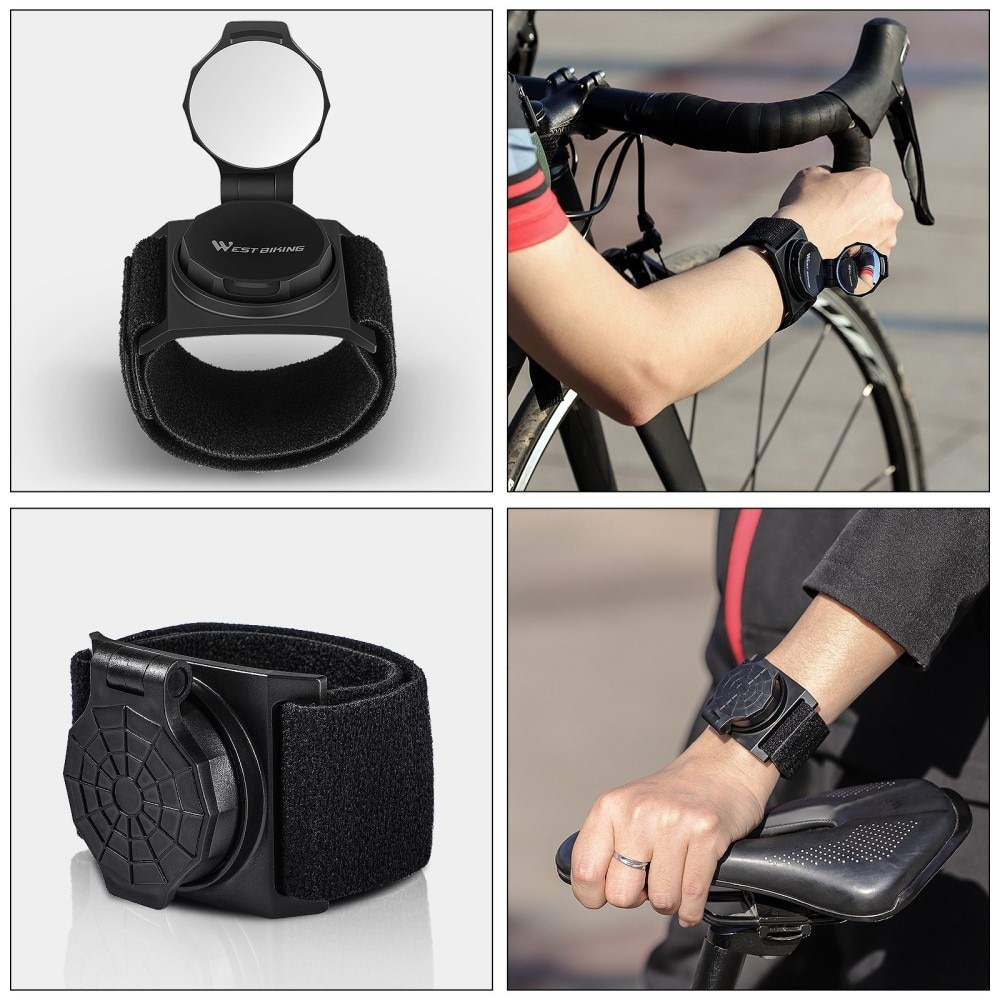 Bike Rearview Mirror Wristband Black