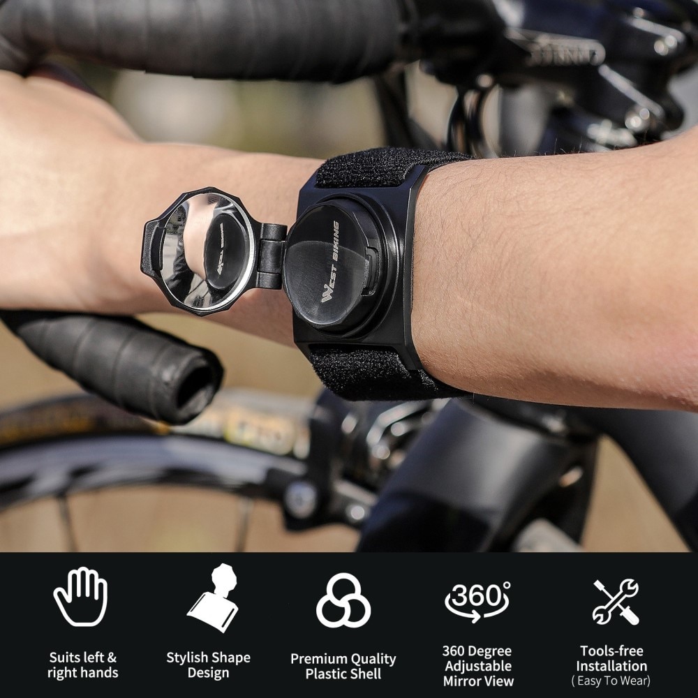 Bike Rearview Mirror Wristband Black