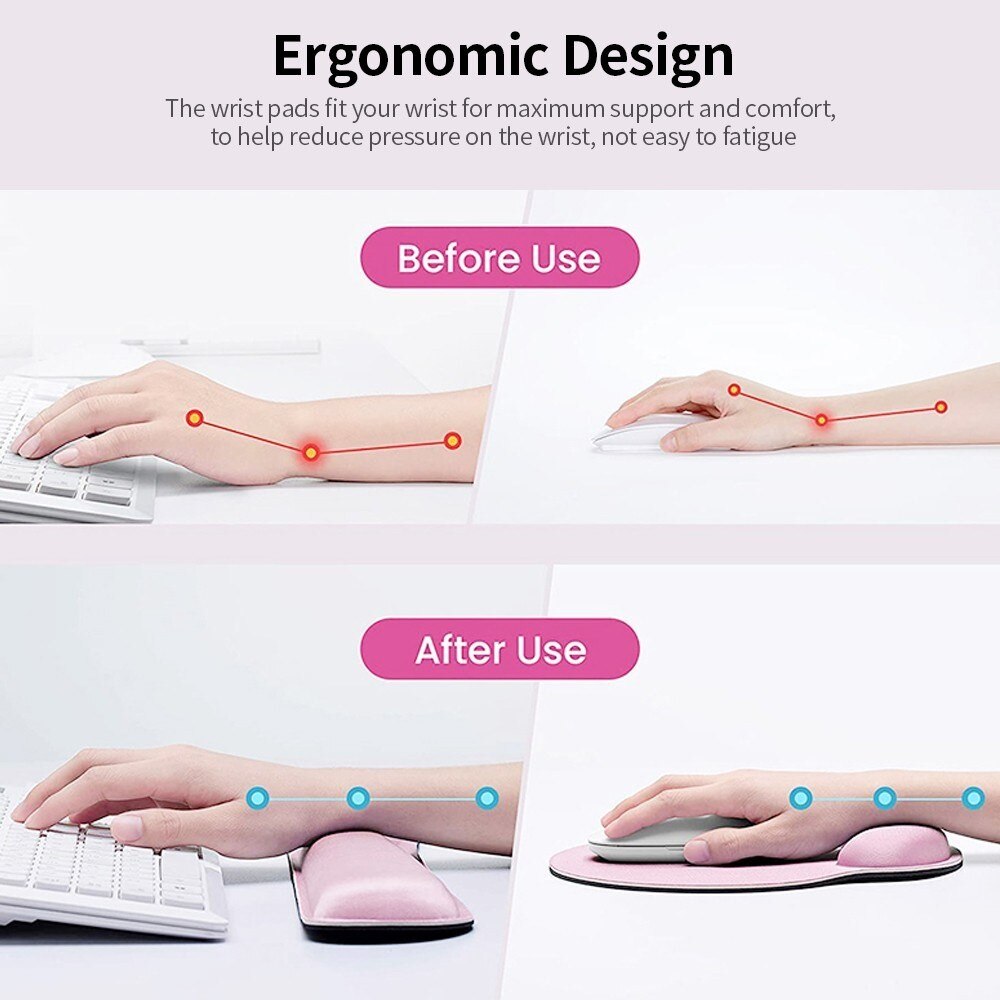 Wrist support for Keyboard and Mousepad Pink