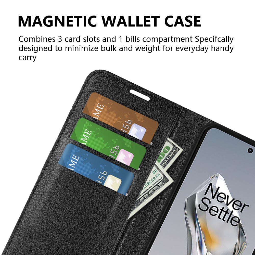 OnePlus 12  Wallet Book Cover Black