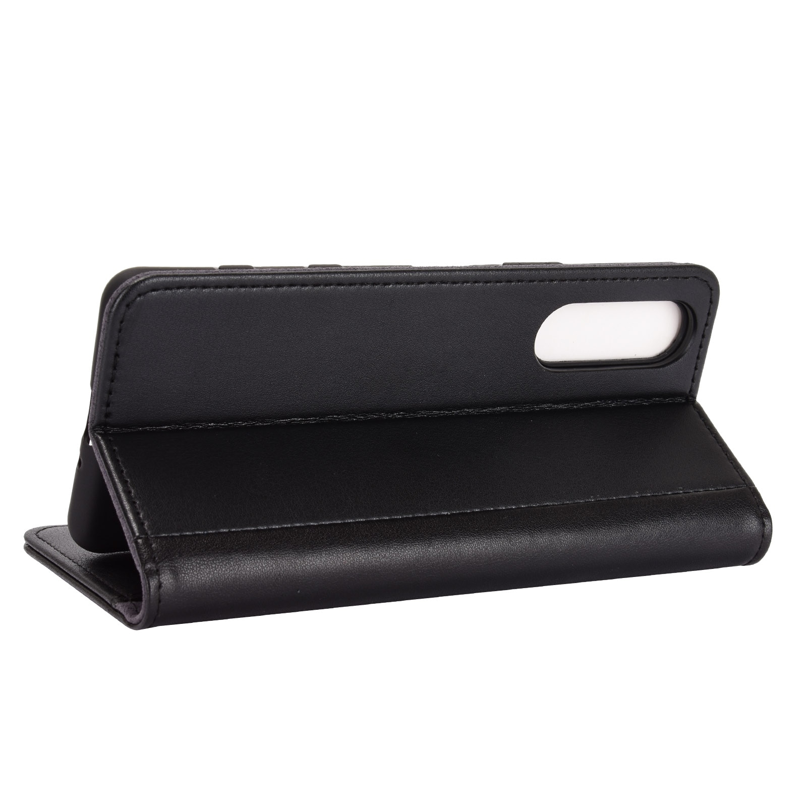 Sony Xperia 10 II Genuine Leather Wallet Case Black