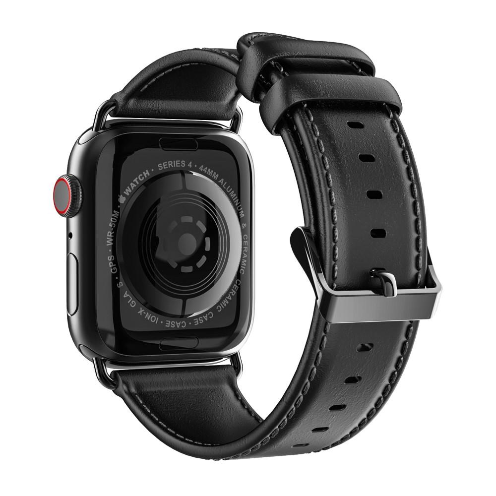 Apple Watch 45mm Series 8 Leather Strap Black