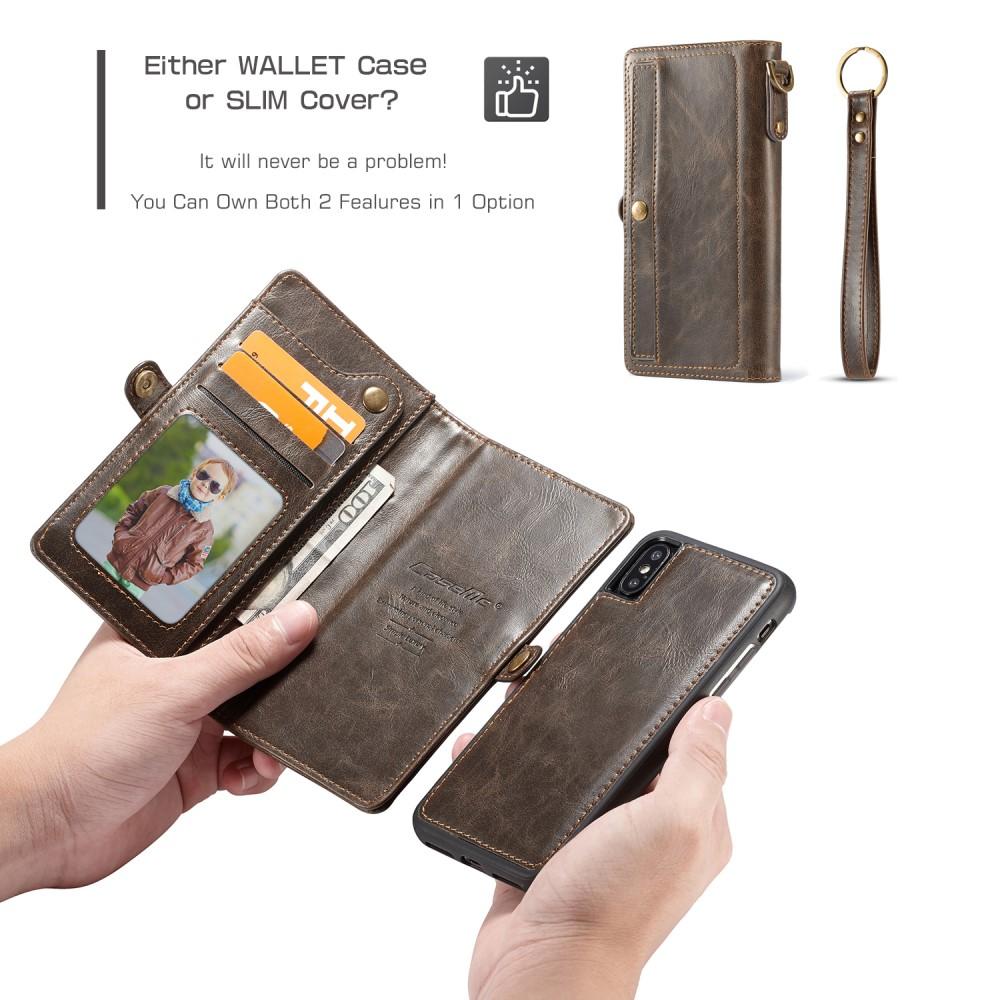 iPhone X/XS Magnetic Book Cover Brown