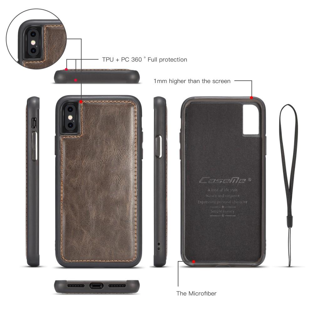 iPhone X/XS Magnetic Book Cover Brown