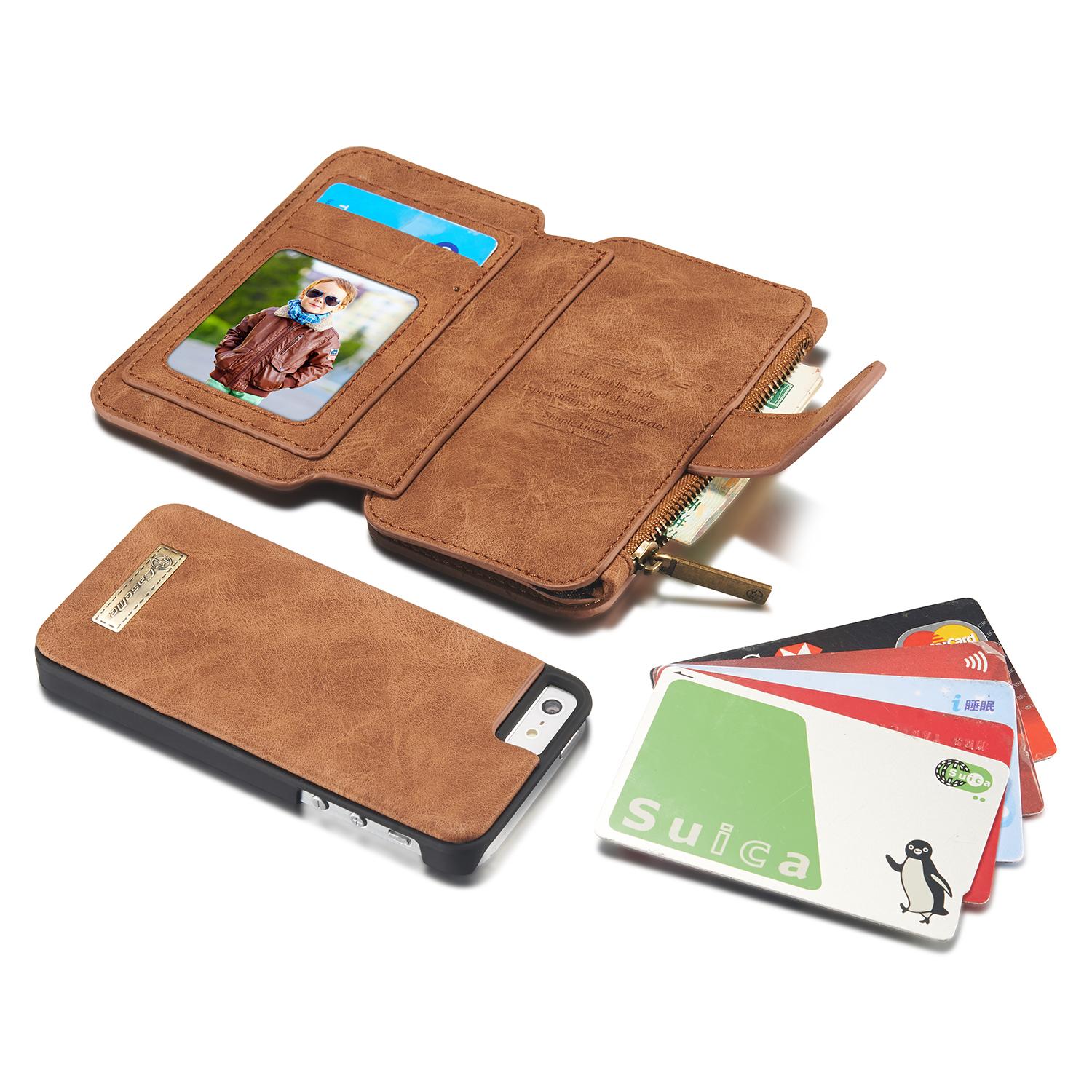 iPhone 5/5S/SE Multi-slot Wallet Case Brown