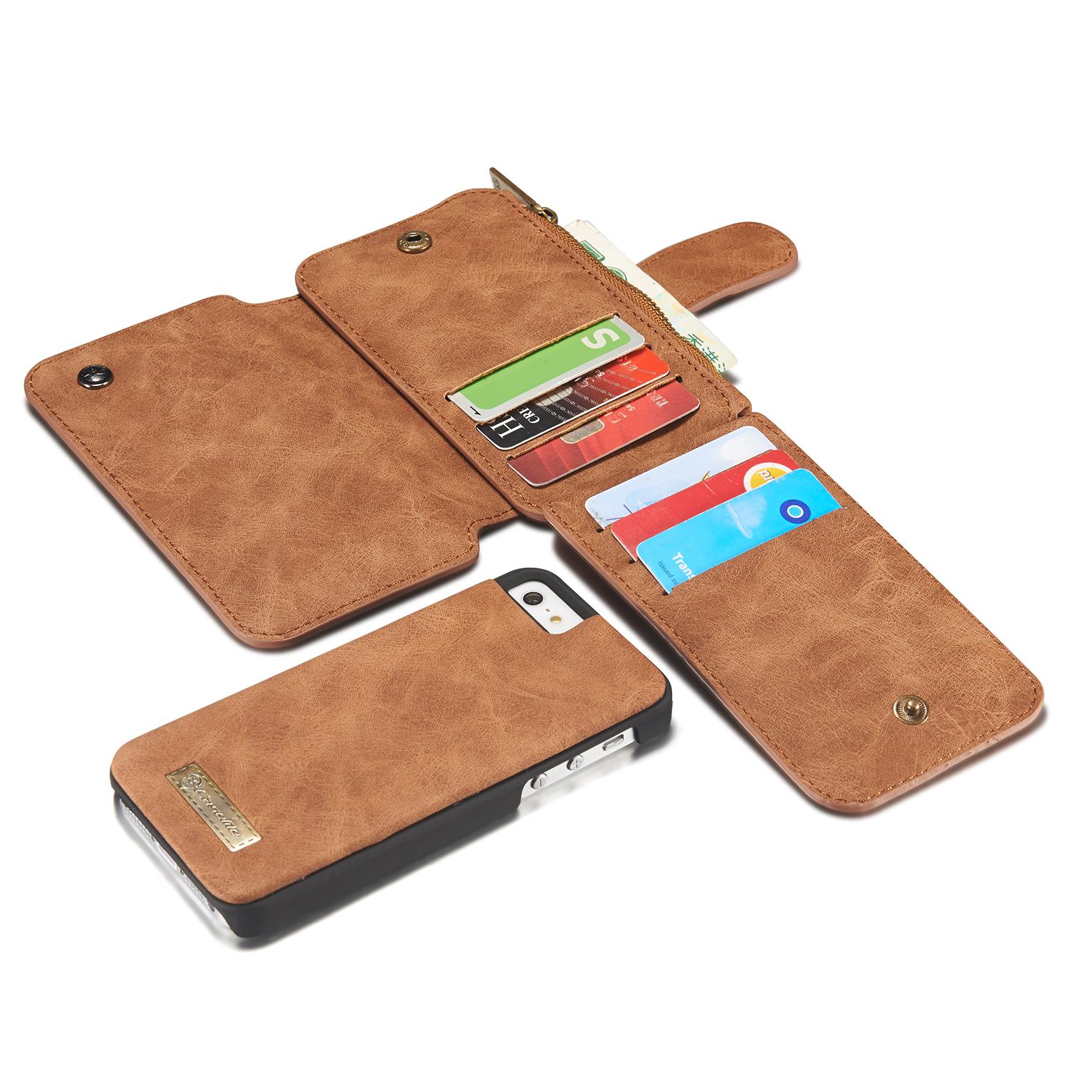 iPhone 5/5S/SE Multi-slot Wallet Case Brown