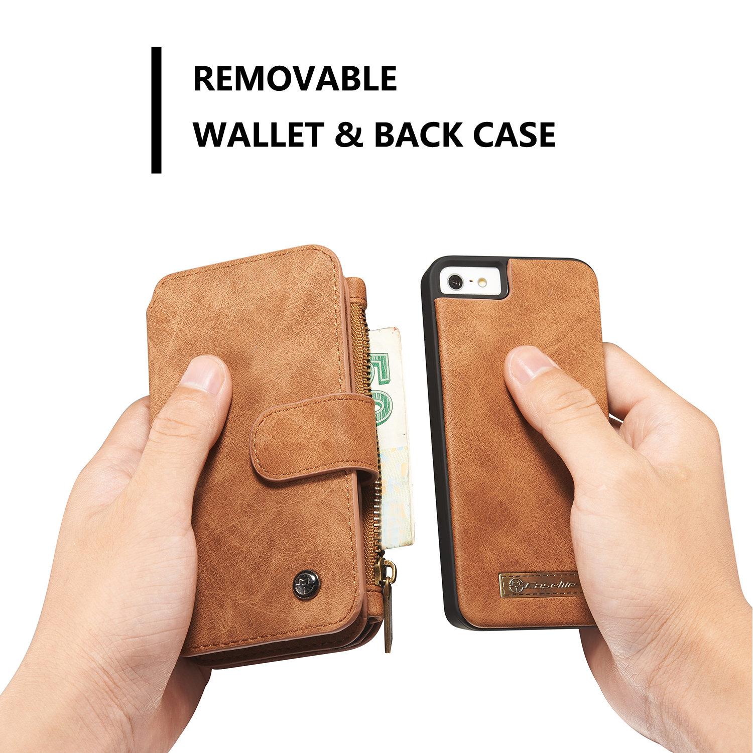 iPhone 5/5S/SE Multi-slot Wallet Case Brown